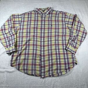 Ralph Lauren Blake Men's 2XL Cotton‎ Plaid Yellow Shirt Button Down Pony Casual